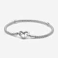 Bracciale Maglia Geometrica con Chiusura a Cuore