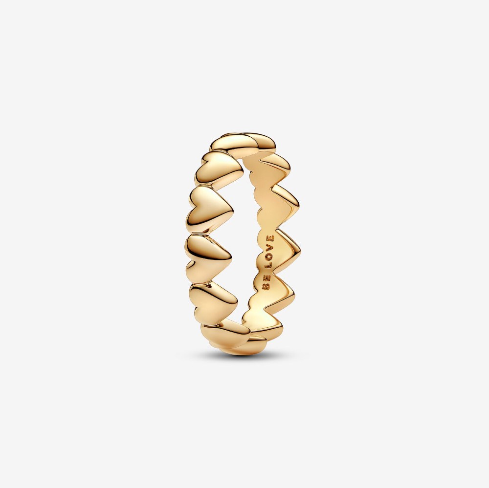 Pandora | Anello Fascia a Cuori Be Love Dorato