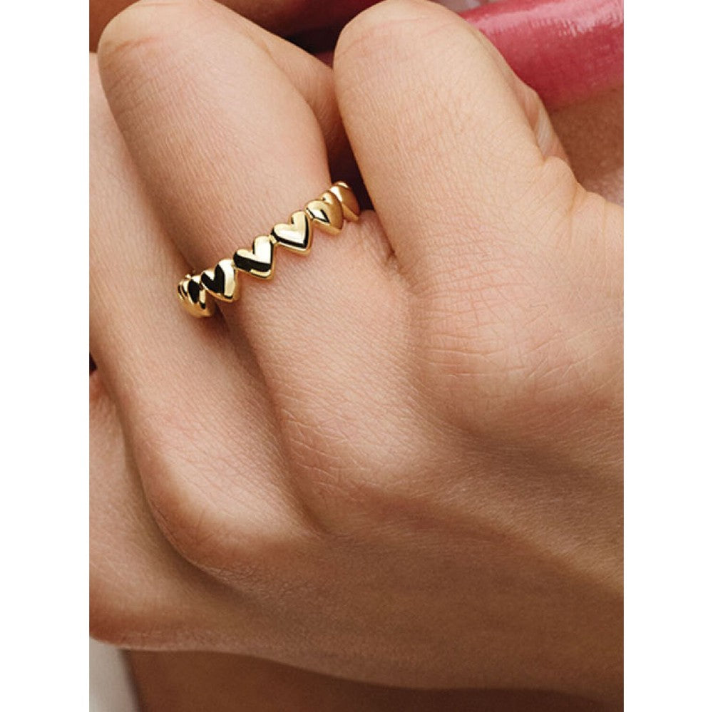 Pandora | Anello Fascia a Cuori Be Love Dorato