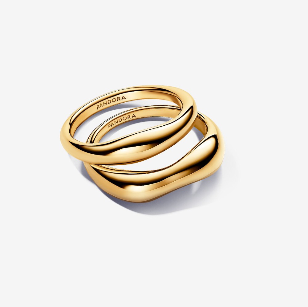 Pandora | Anello Linea Sinuosa Divisibile Dorato