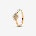 Anello Sole Luminoso Dorato