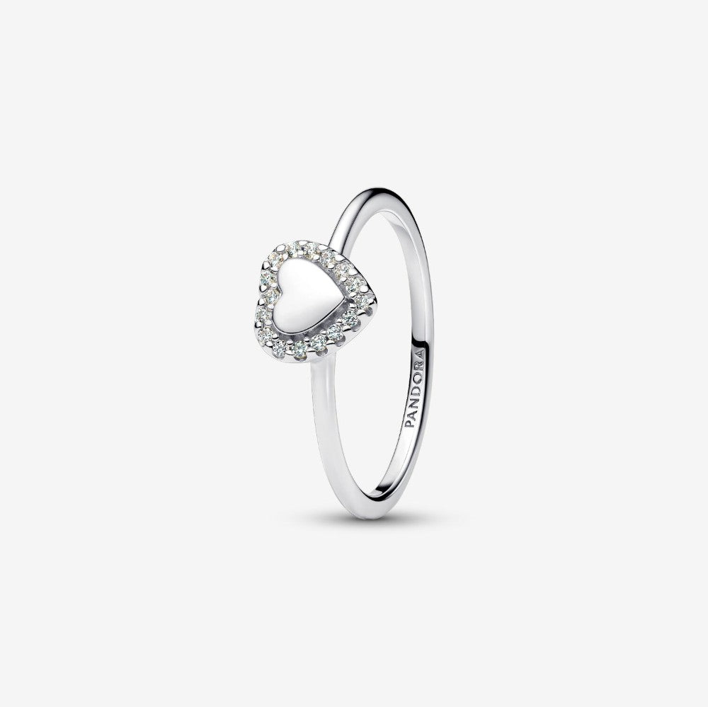 Pandora | Anello Cuore e Pavè da incidere