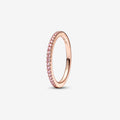 Pandora | Anello Pavè Fascia Sottile Oro Rosa