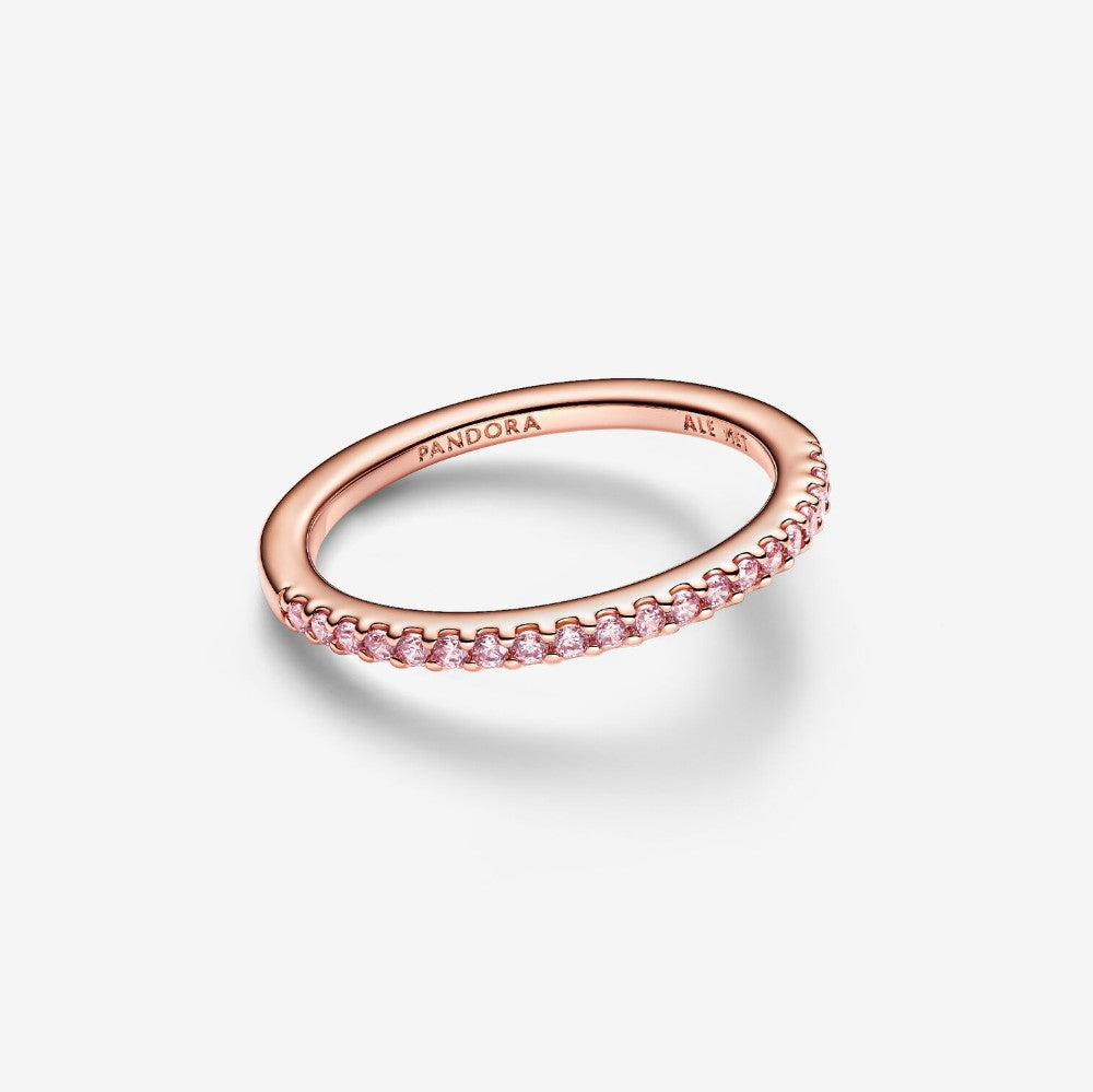 Pandora | Anello Pavè Fascia Sottile Oro Rosa