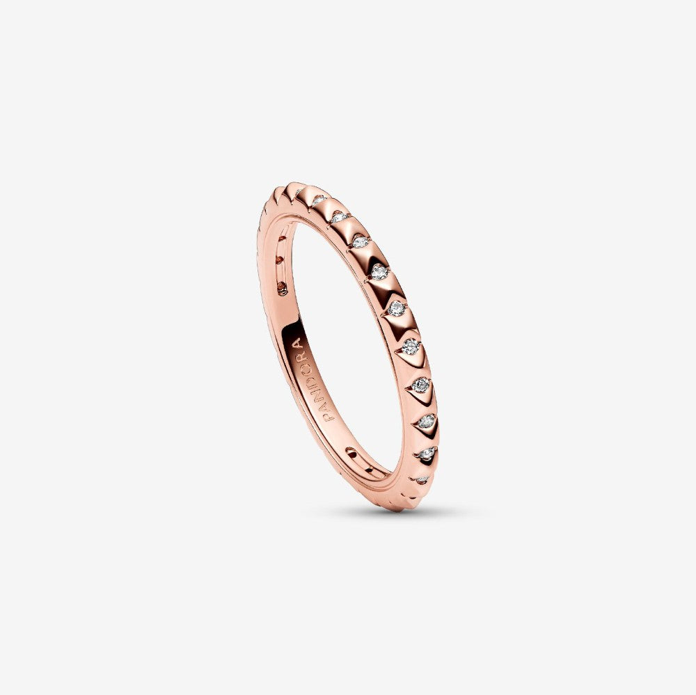 Anello Geometrico con Pietre Pandora ME Oro Rosa