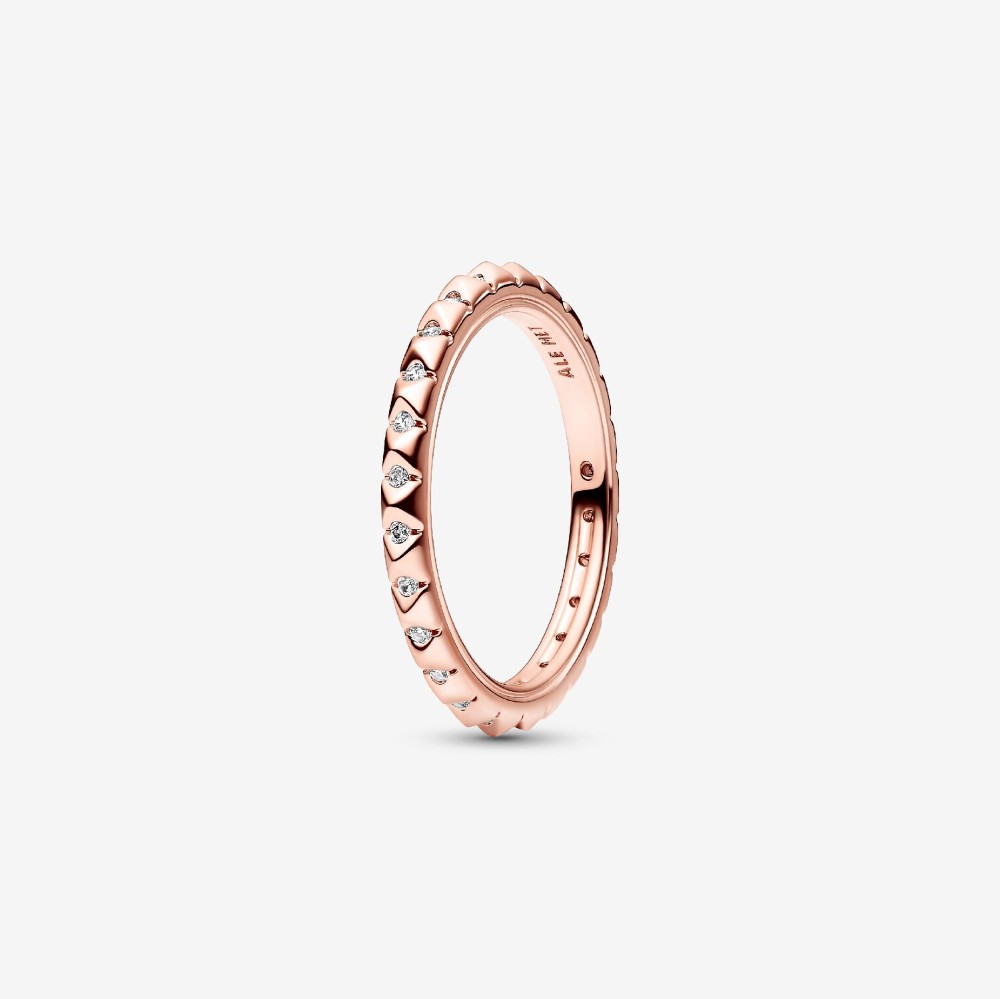 Anello Geometrico con Pietre Pandora ME Oro Rosa