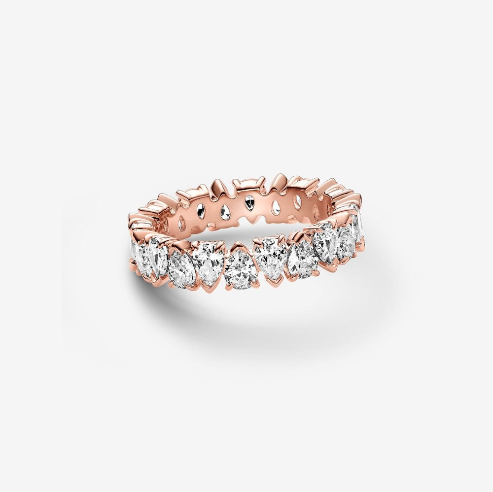 Pandora | Anello Fascia Gocce Asimmetriche Oro Rosa