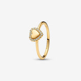 Pandora | Anello Cuore e Pavè da incidere Dorato