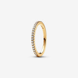 Pandora | Anello Pavè Fascia Sottile Dorata