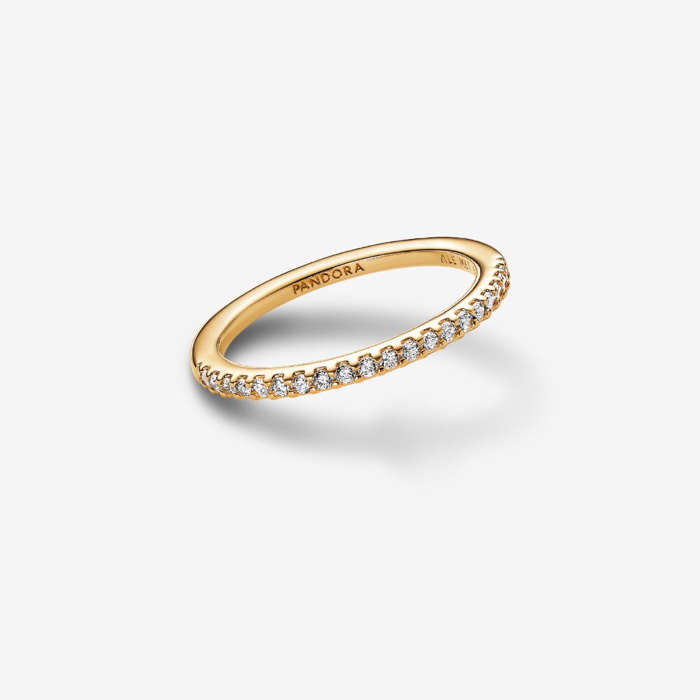 Pandora | Anello Pavè Fascia Sottile Dorata