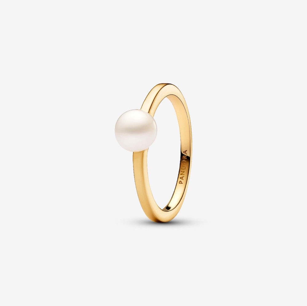 Pandora | Anello Perla d’Acqua Dolce Coltivata Dorato