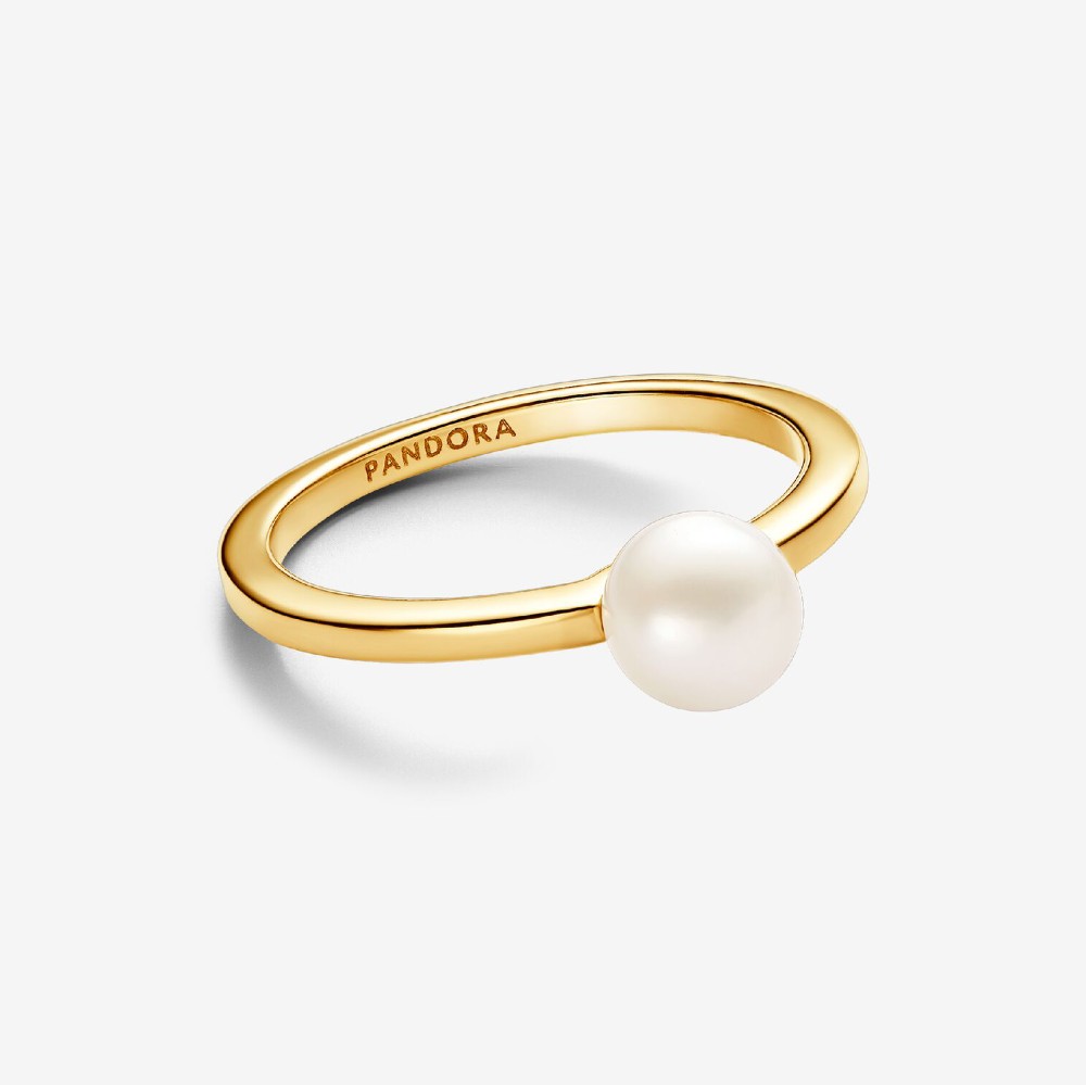 Pandora | Anello Perla d’Acqua Dolce Coltivata Dorato