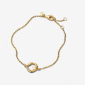 Bracciale Cerchio Linea Sinuosa con Perla d'Acqua Dolce Coltivata e Pavè