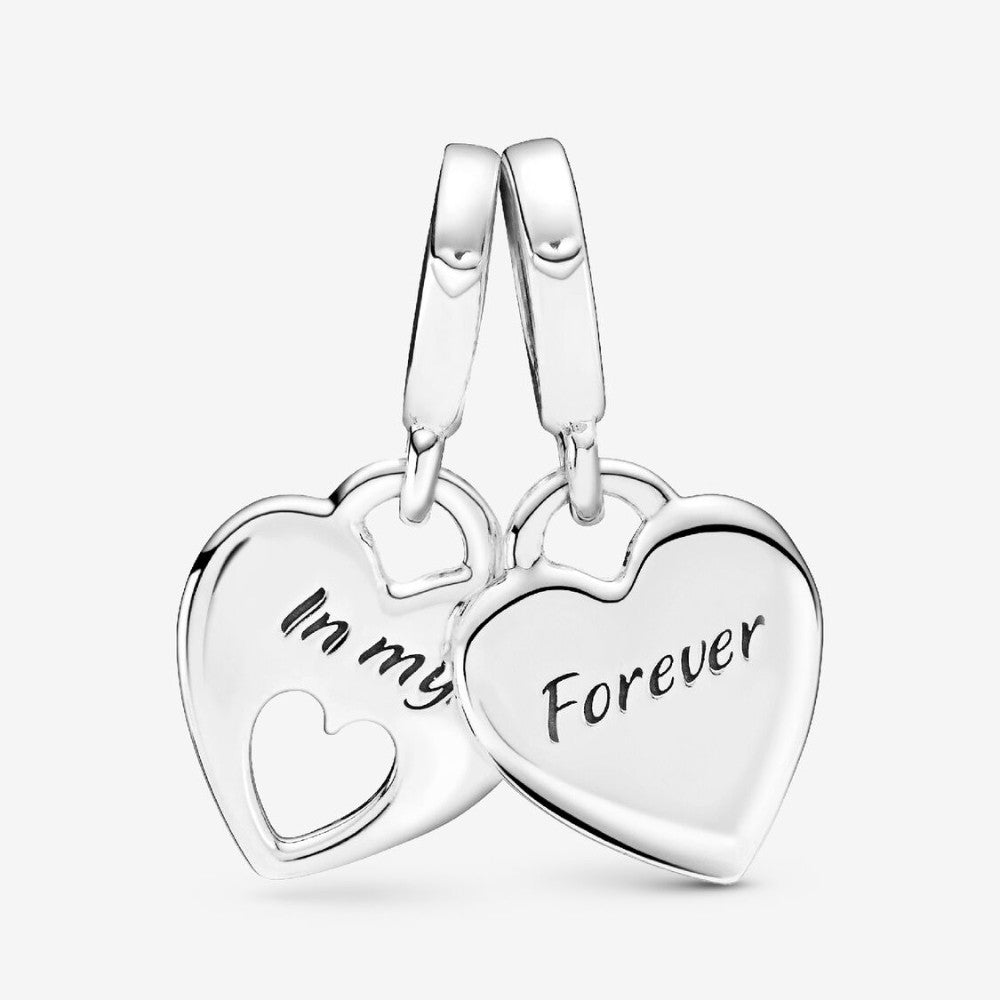 Charm Pendente Cuori Mamma e Figlia divisibile