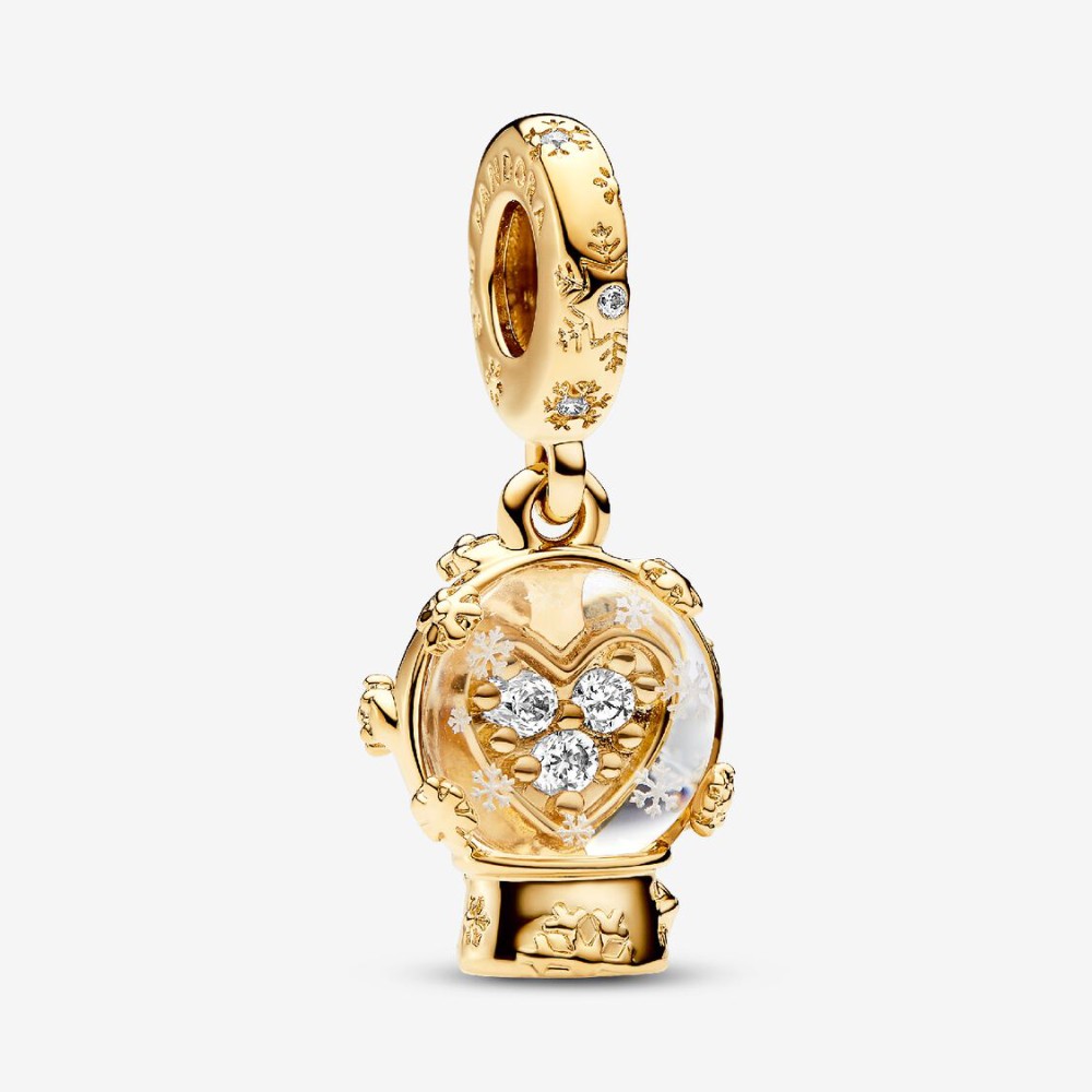 Charm Pendente Palla di Neve con Cuore