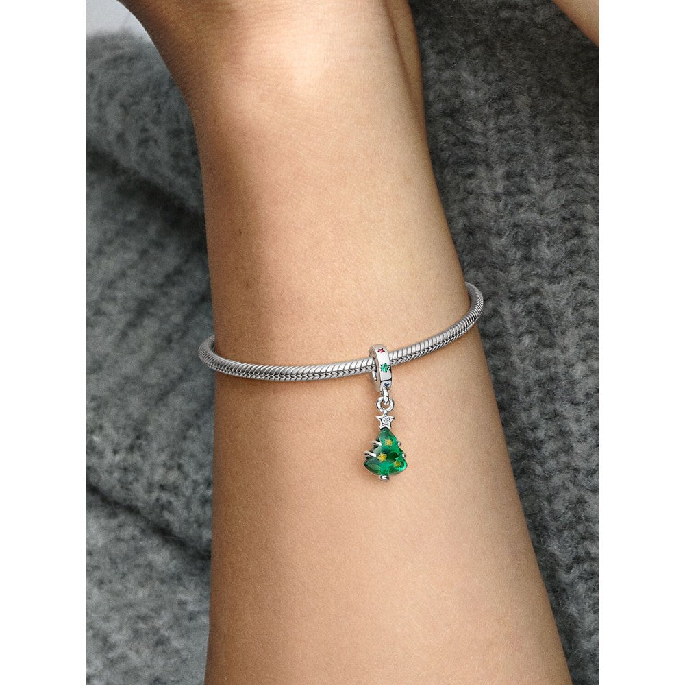 Charm Pendente Albero di Natale con Stelle