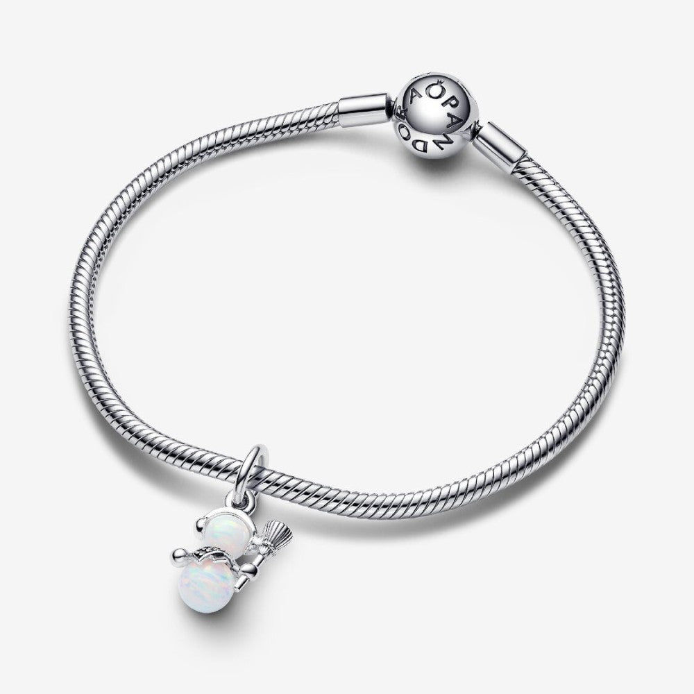 Charm Pendente Pupazzo di Neve Opale