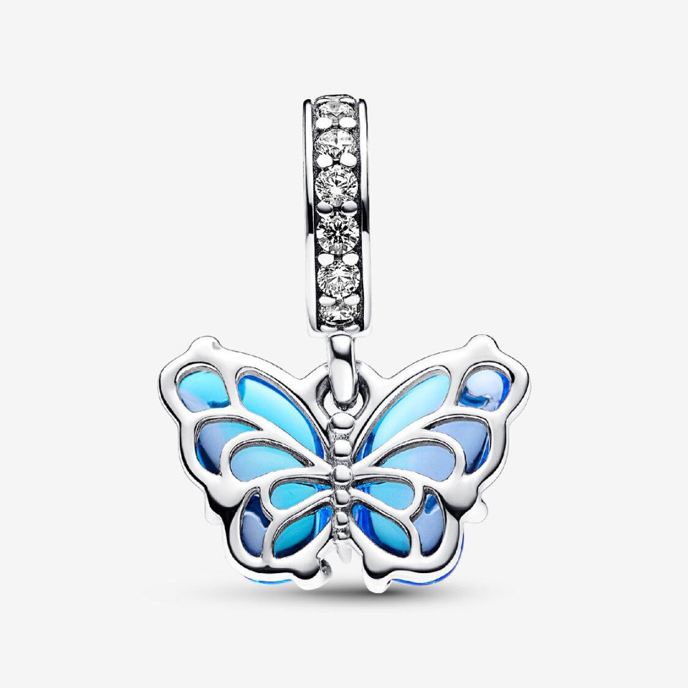 Charm Pendente Farfalla Vetro di Murano Blu