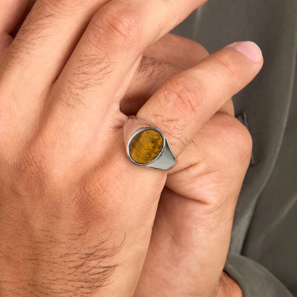 Anello Terra in Acciaio e Occhio di Tigre – Morellato SBKA07 indossato