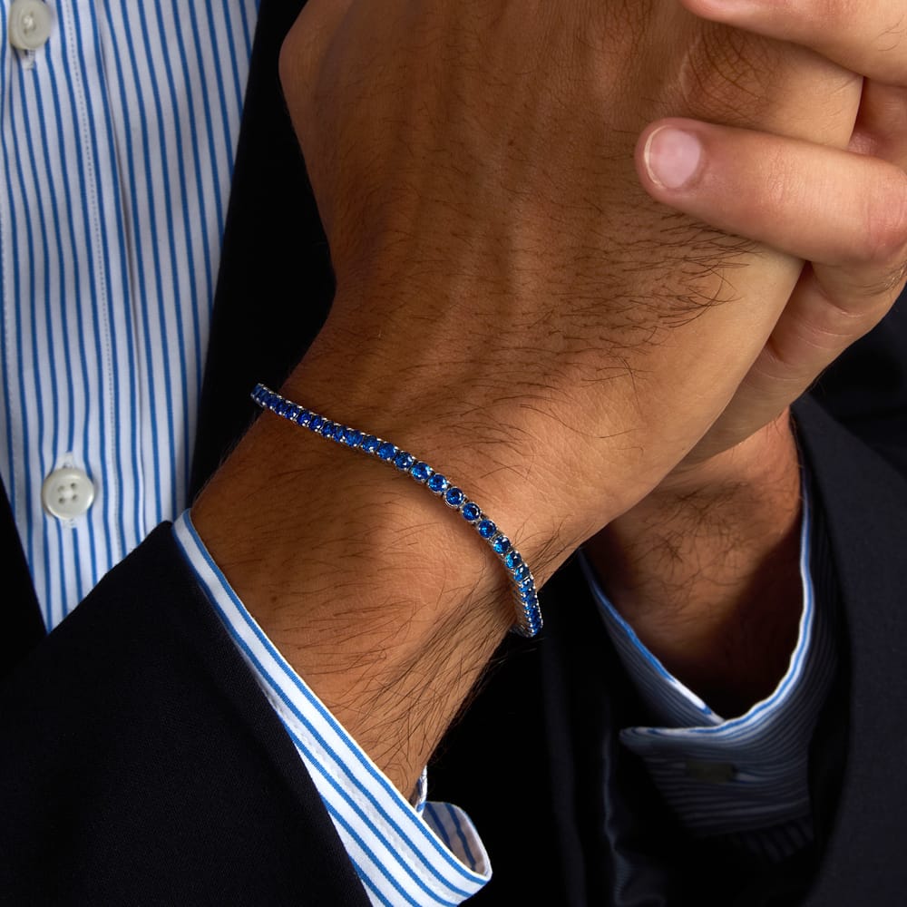 Bracciale Tennis Club in Acciaio e Zirconi Blu – Morellato SABV01 indossato