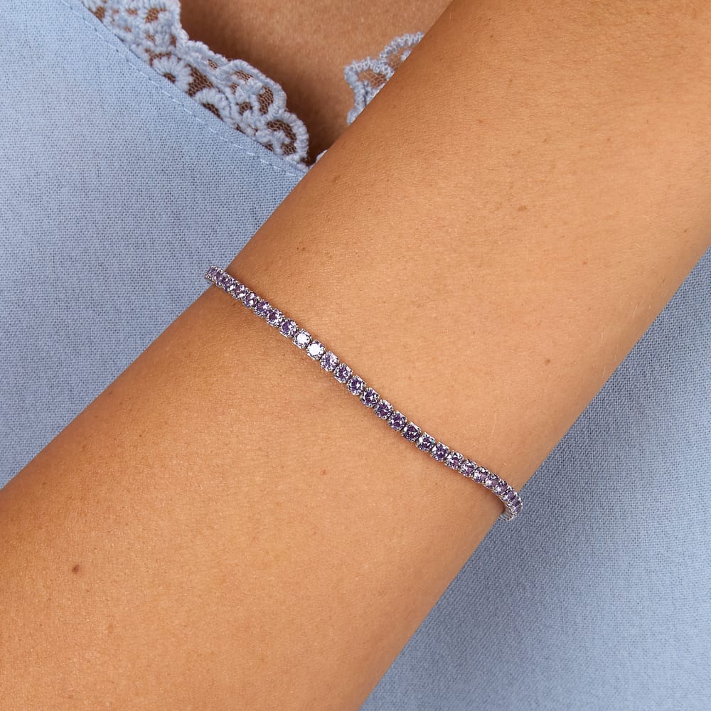 Bracciale Tennis Infinito in Argento e Zirconi Viola – Morellato SABD07 indossato