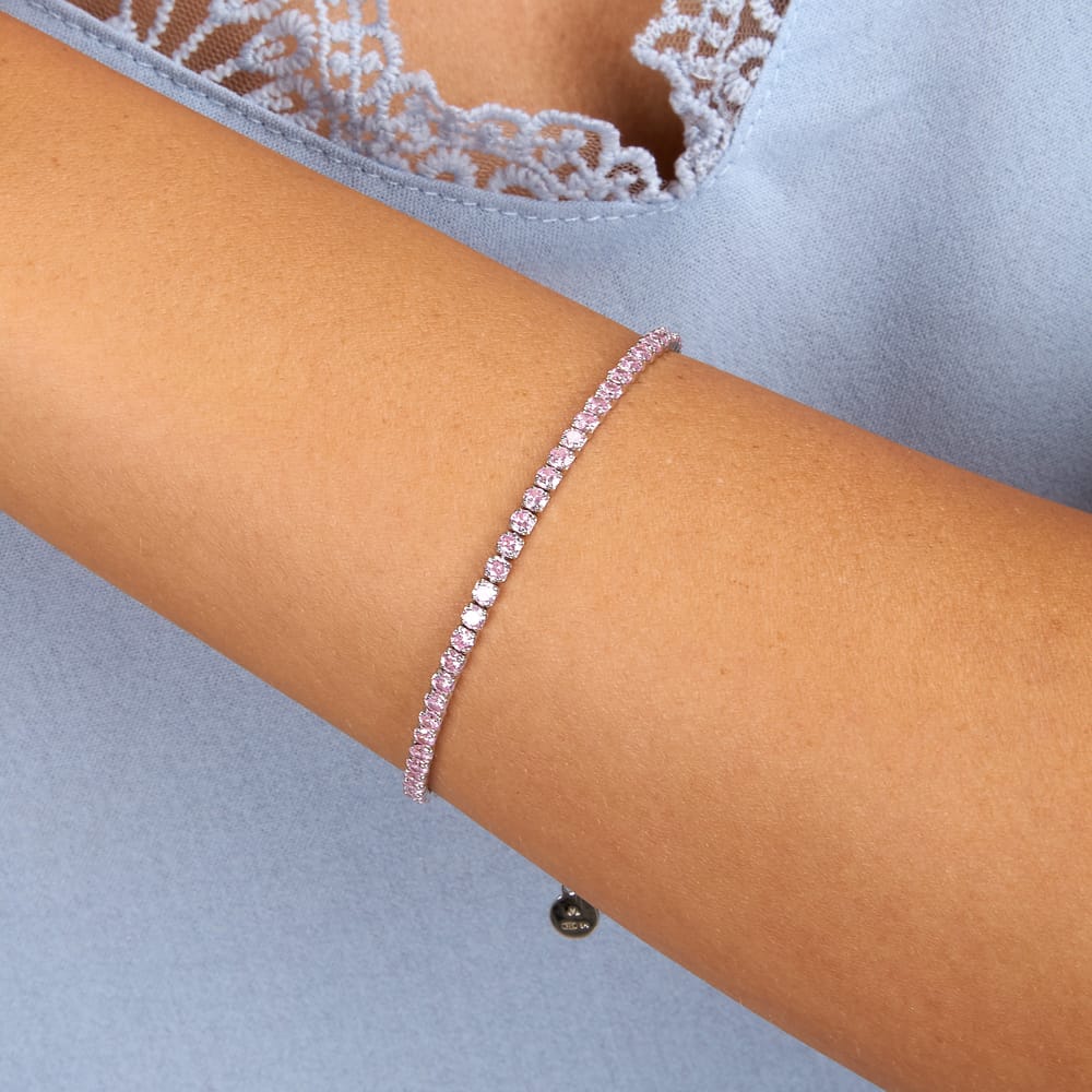 Bracciale Tennis Infinito in Argento e Zirconi Rosa – Morellato SABD08 indossato