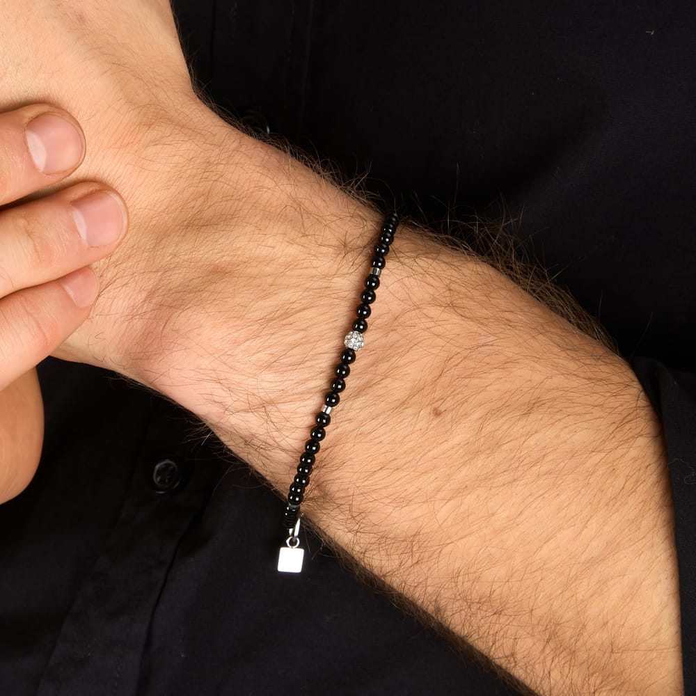 Bracciale Terra a Catena in Acciaio e Onice – Morellato S1762 indossato