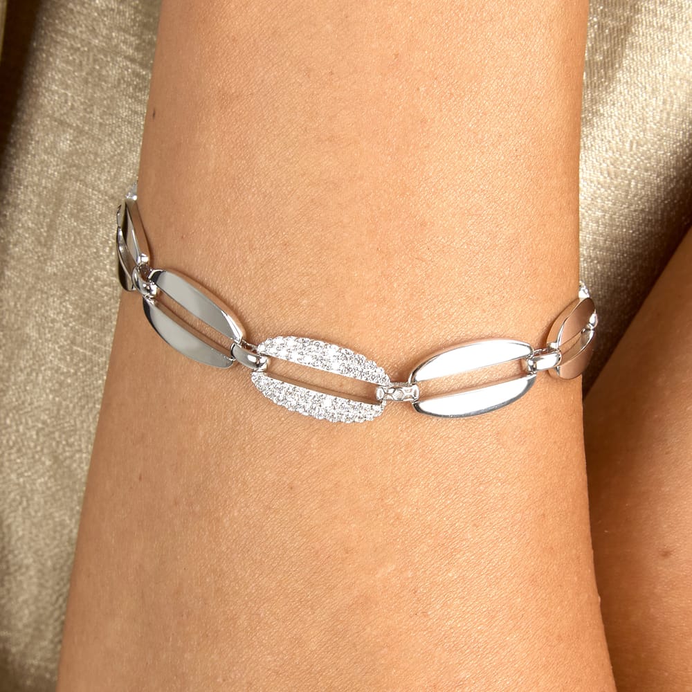 Bracciale Trame a Catena in Argento e Zirconi Bianchi – Morellato SAAG01 indossato