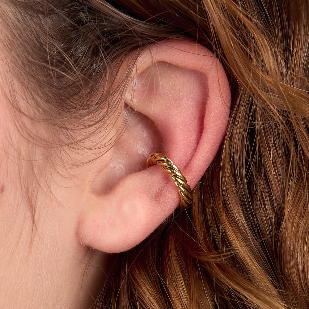 Mono Orecchino Earcuff a Cerchio in Acciaio Dorato – Morellato SAUP37 indossato