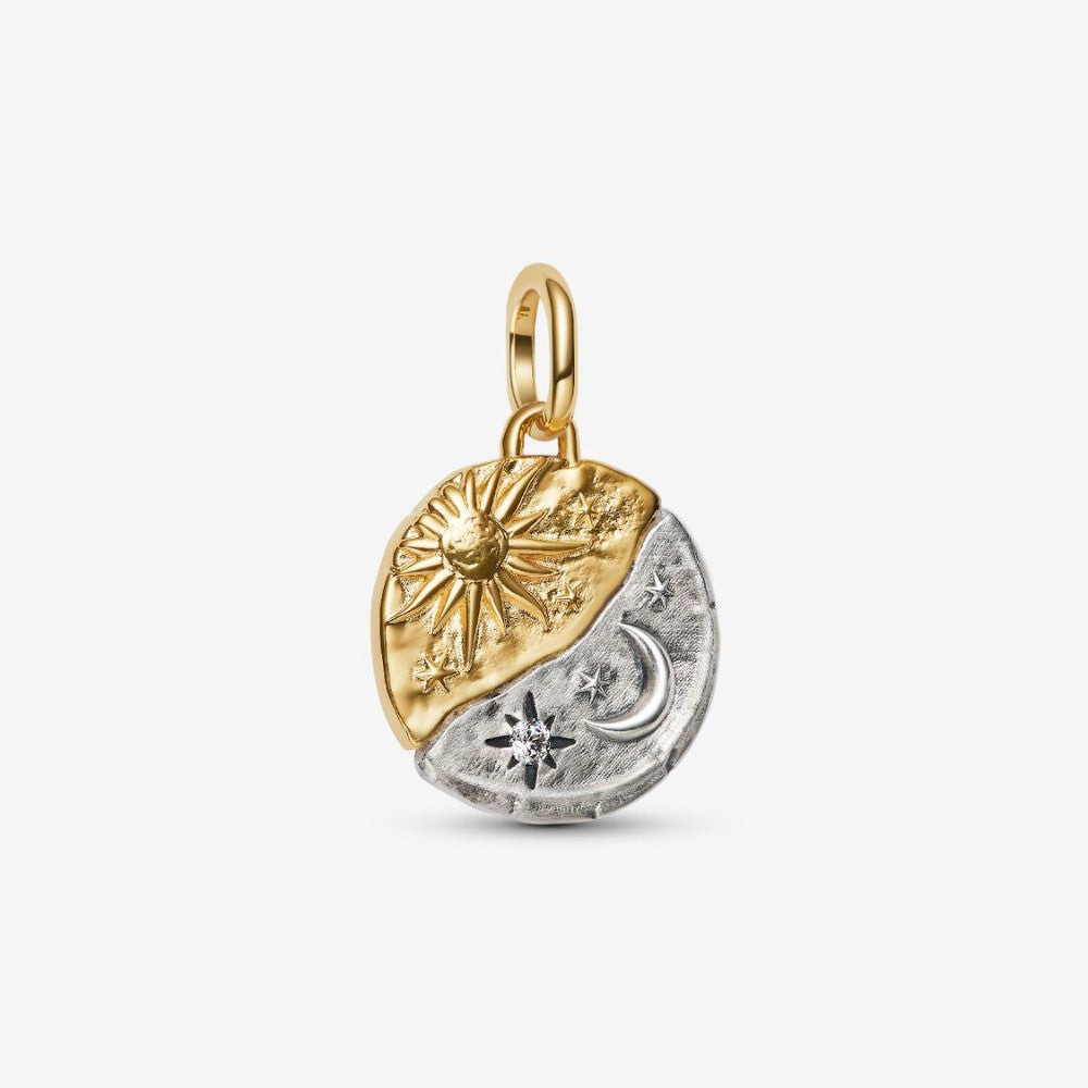 Charm Medallion Sole e Luna "Ad Astra Per Aspera"
