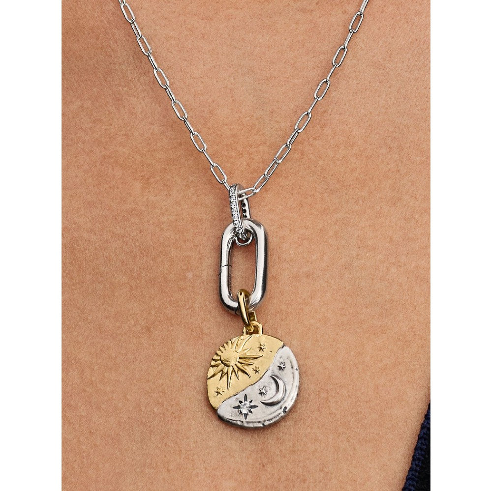 Charm Medallion Sole e Luna "Ad Astra Per Aspera"