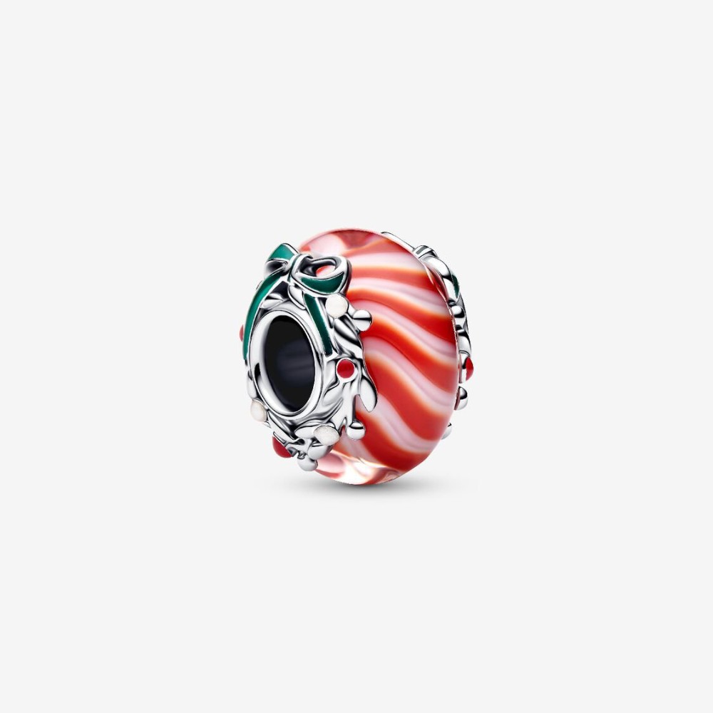 Charm Vetro di Murano Caramella di Natale