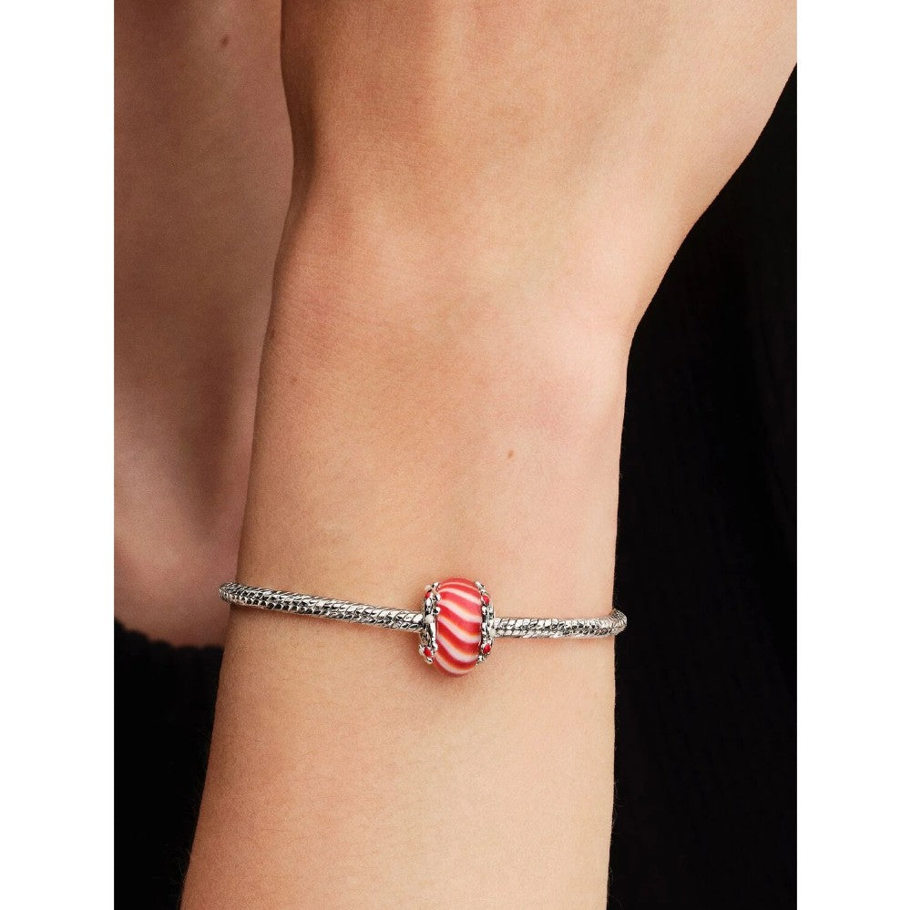 Charm Vetro di Murano Caramella di Natale