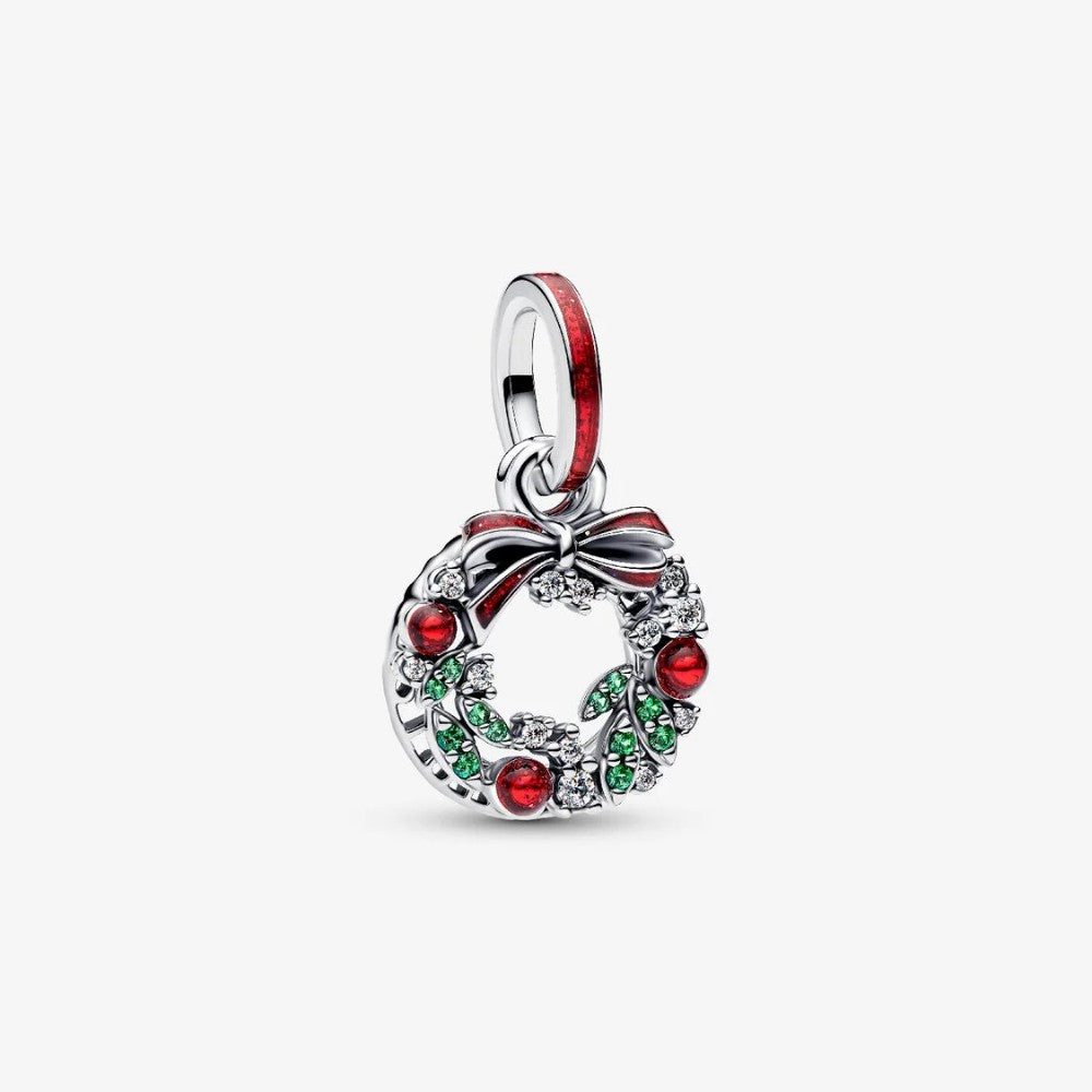 Charm Pendente Doppio Ghirlanda di Natale