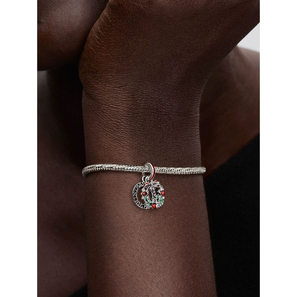Charm Pendente Doppio Ghirlanda di Natale