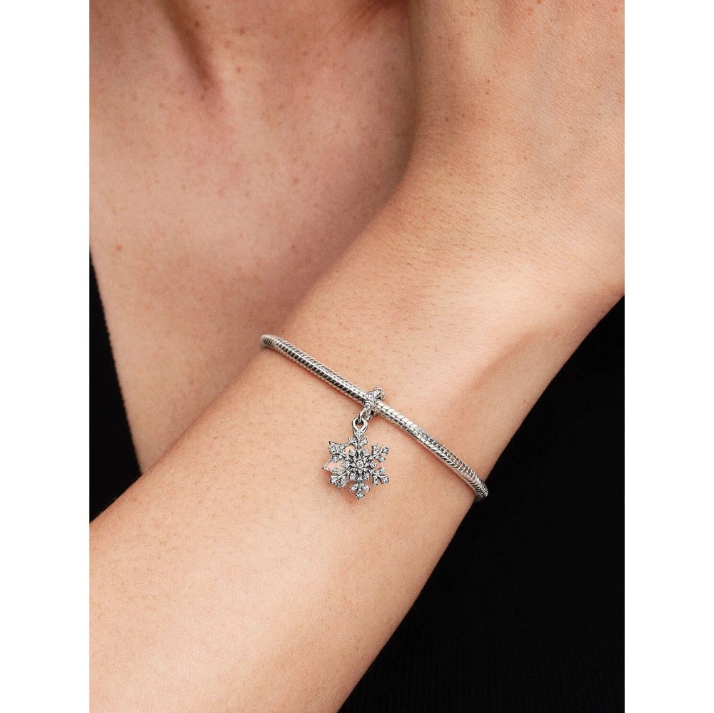 Charm pendente doppio Fiocco di neve opalescente