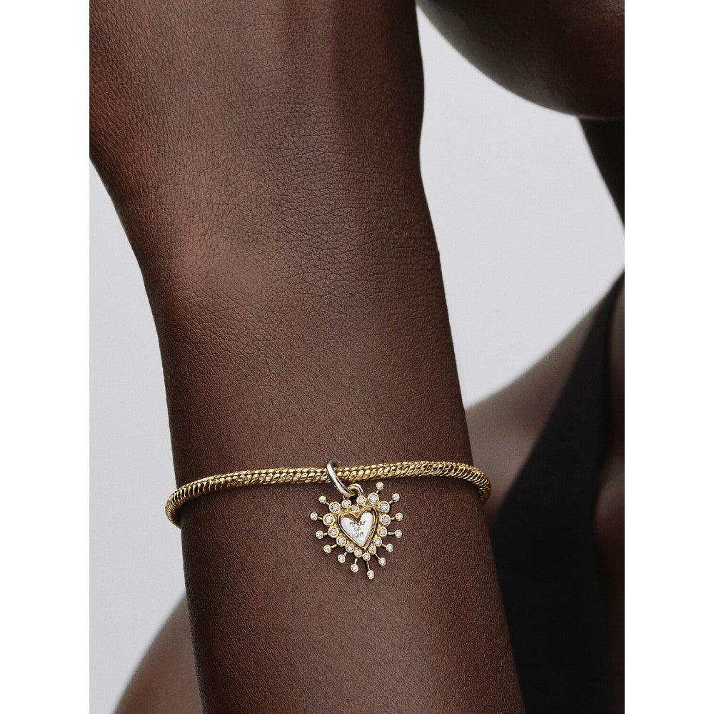 Charm pendente Cuore Luminoso doppio