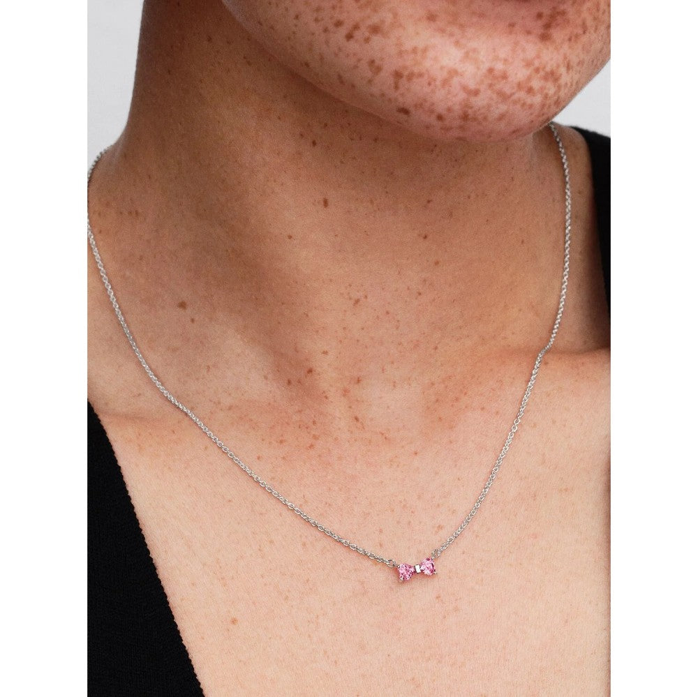 Collana Fiocco Luminoso Rosa