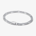 Bracciale Catena Maglia Cubana Pavè con Ovali