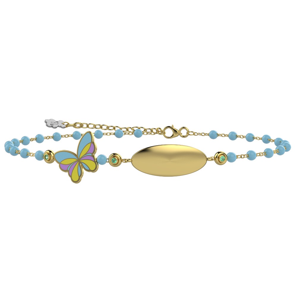 NANAN | Bracciale Targhetta Fatina dei Sogni Azzurra | NAN0544
