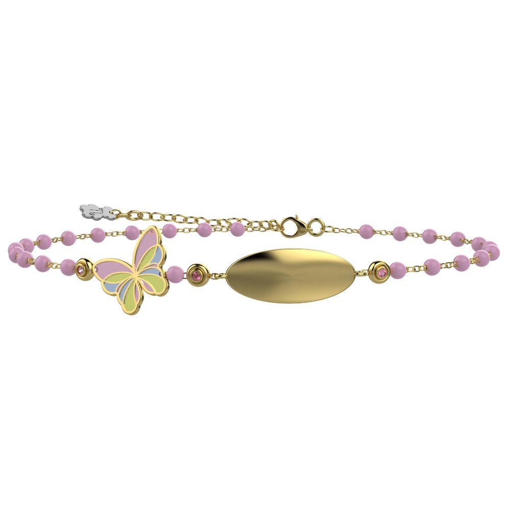 NANAN | Bracciale Targhetta Fatina dei Sogni Rosa | NAN0543
