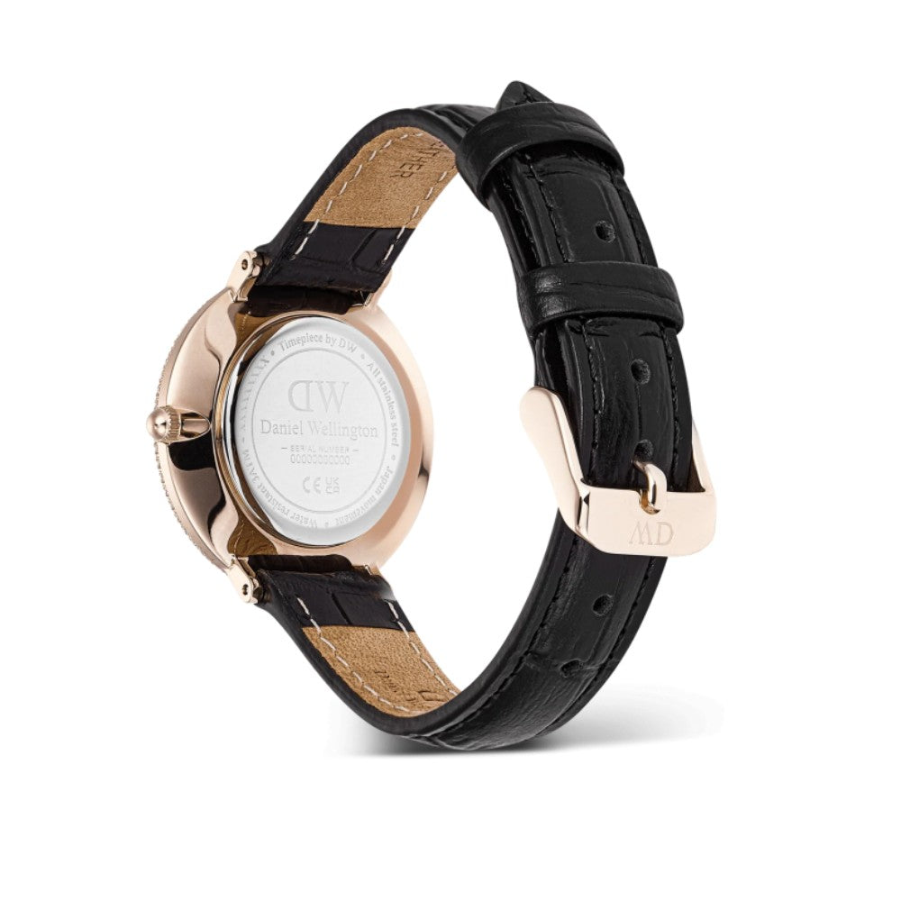 Daniel Wellington | Crystalline Bezel Black Croc Rose Gold