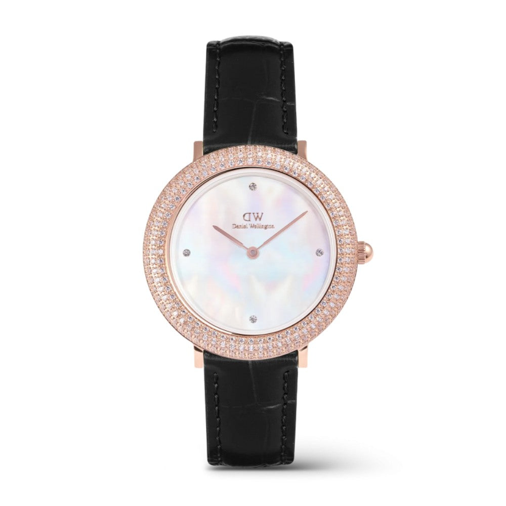 Daniel Wellington | Crystalline Bezel Black Croc Rose Gold