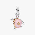 Charm Pendente Tartaruga Marina Rosa con diamante creato in laboratorio