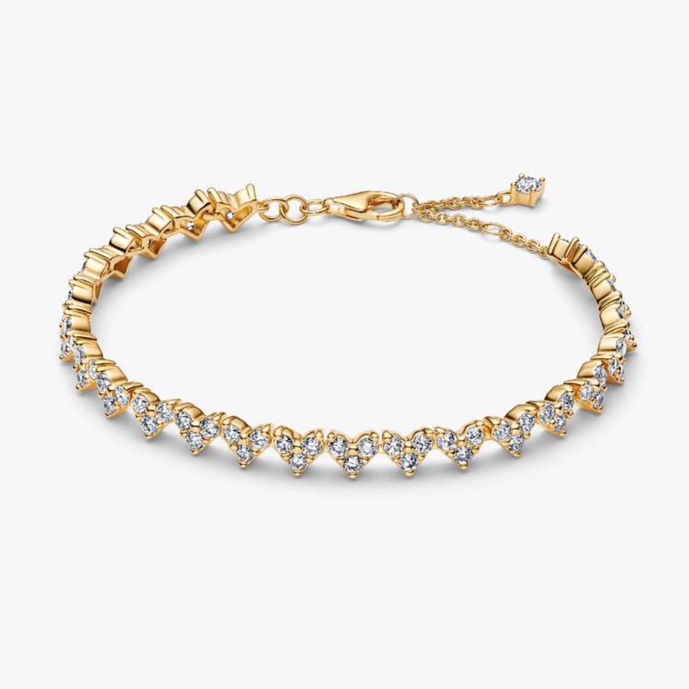 Bracciale Cuori con Tre Pietre