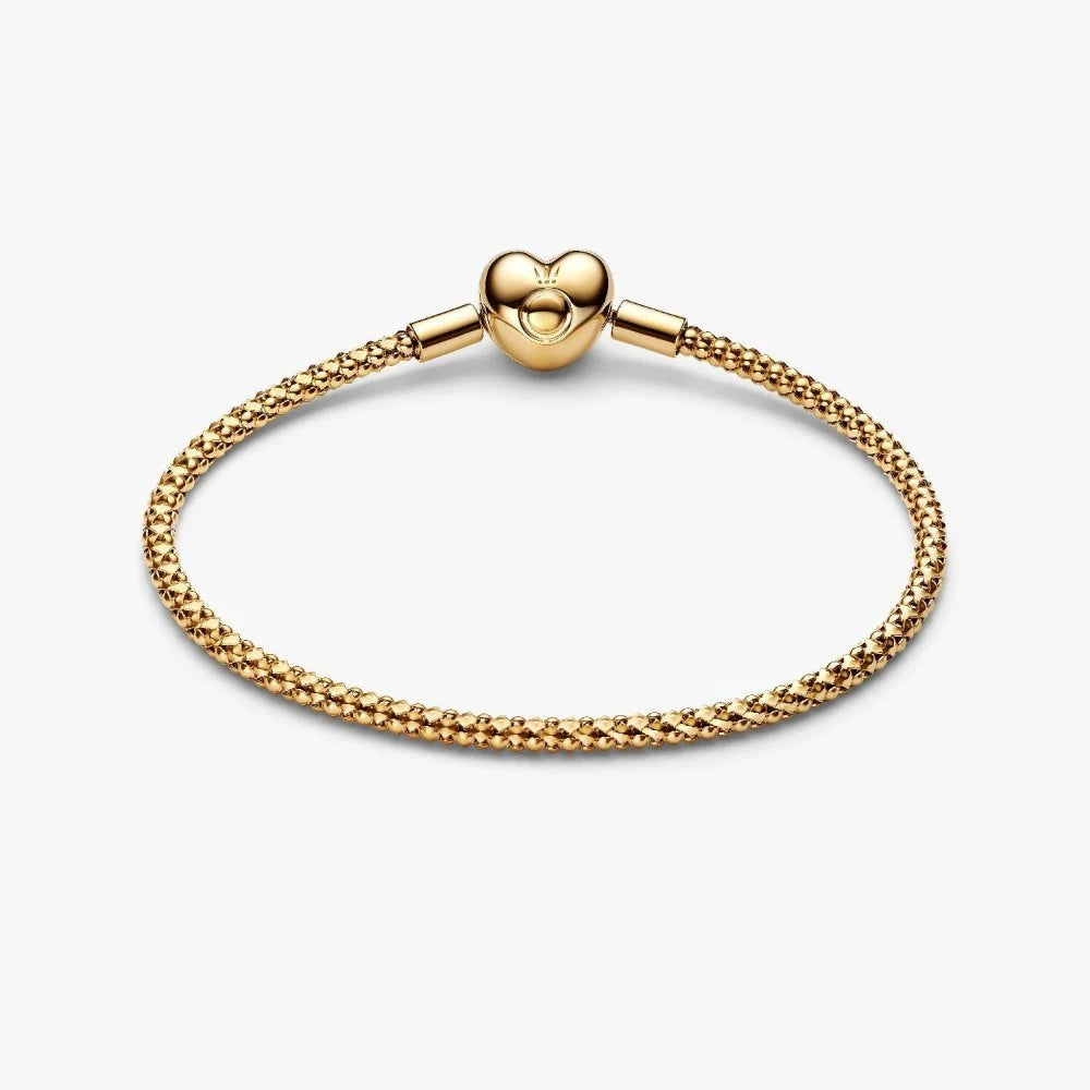 Bracciale Maglia Geometrica con Chiusura a Cuore