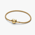 Bracciale Maglia Geometrica con Chiusura a Cuore