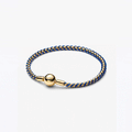 Bracciale Intreccio Tessuto Blu