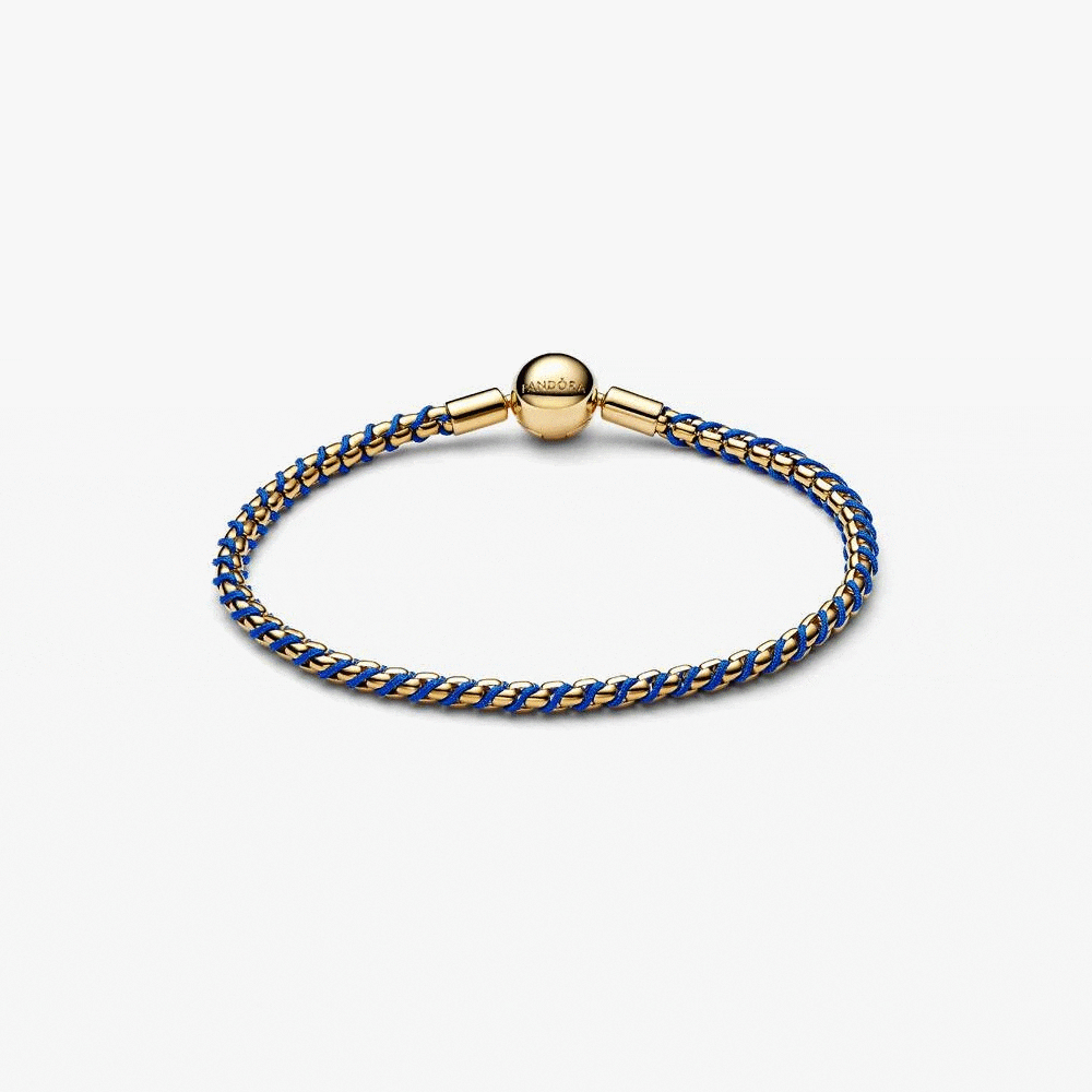 Bracciale Intreccio Tessuto Blu