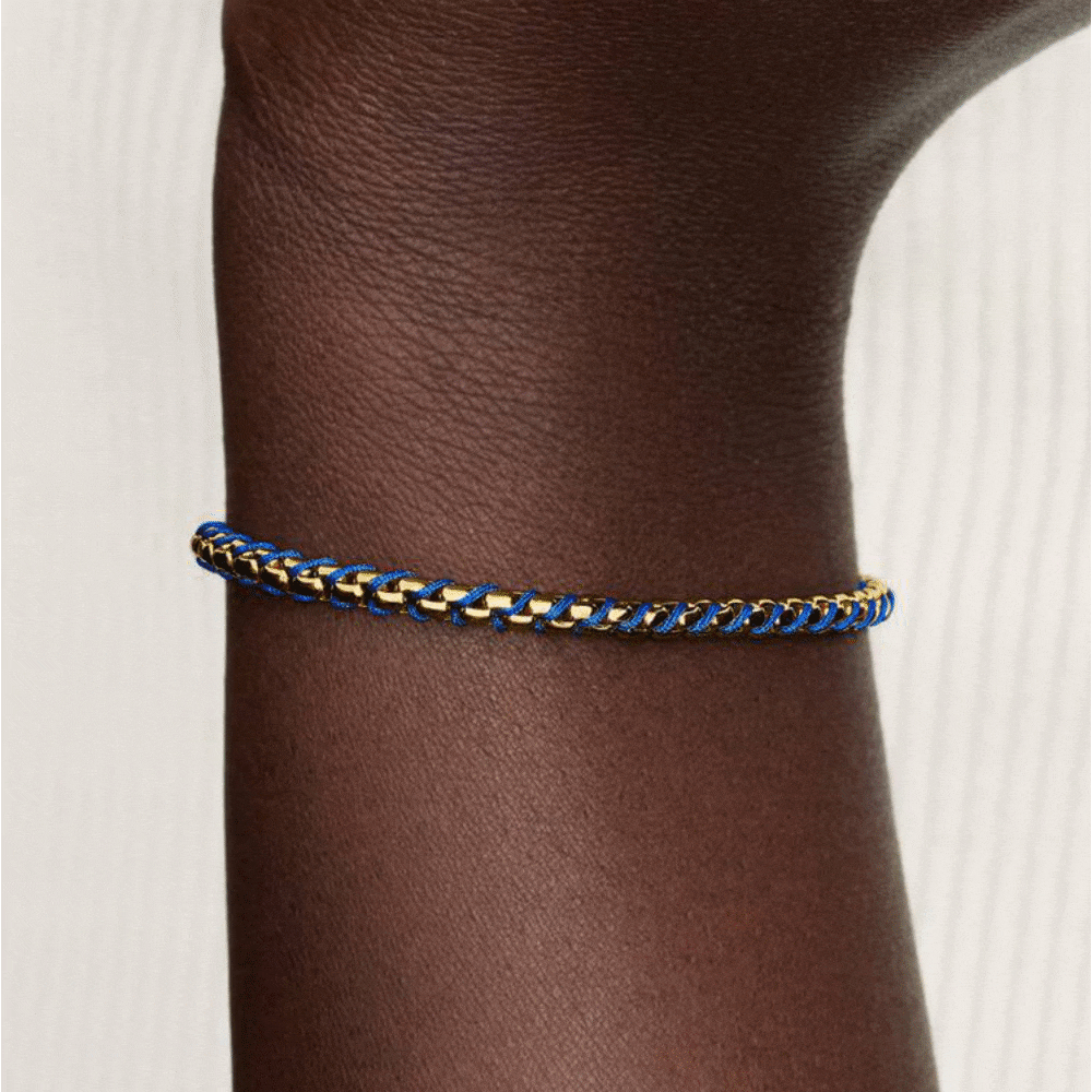Bracciale Intreccio Tessuto Blu